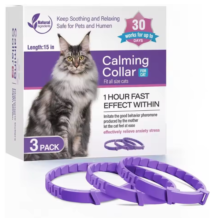 3x Cat Calming Collars – Drug-Free Stress Relief